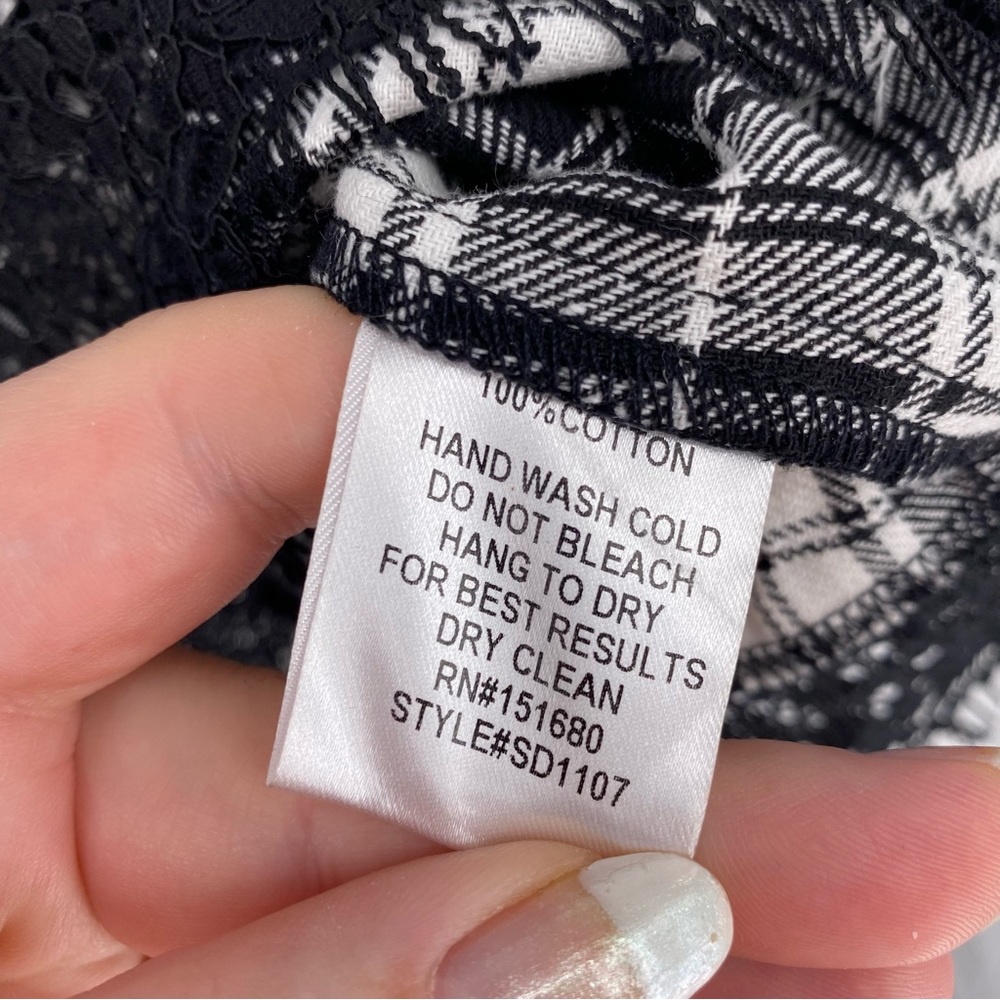 3 for $15 Storia Verge Girl Plaid Flannel Cami Slip Mini Dress Lace Spaghetti - Picture 5 of 6